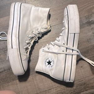 Converse platforms, size 11, color white.